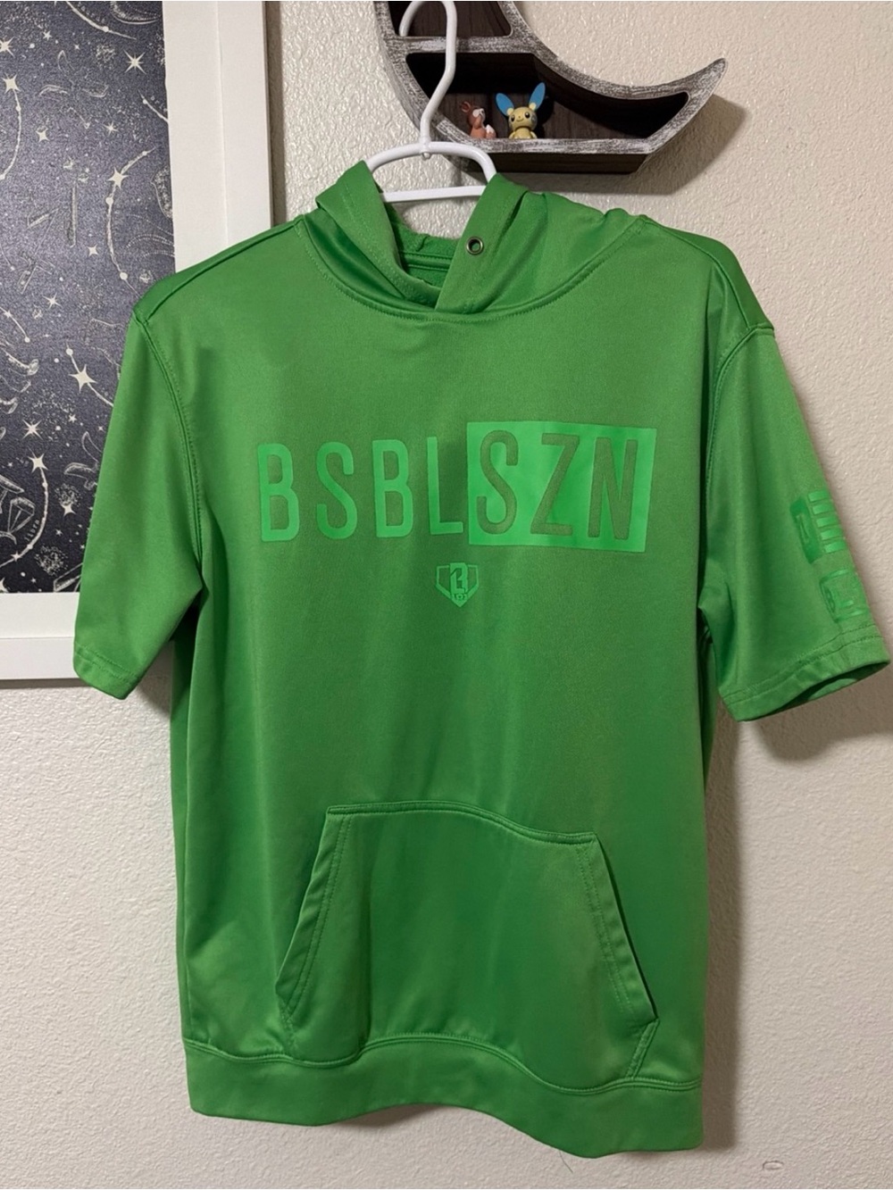 BSBL SZN Short Sleeve Hoodie - Kelly Green